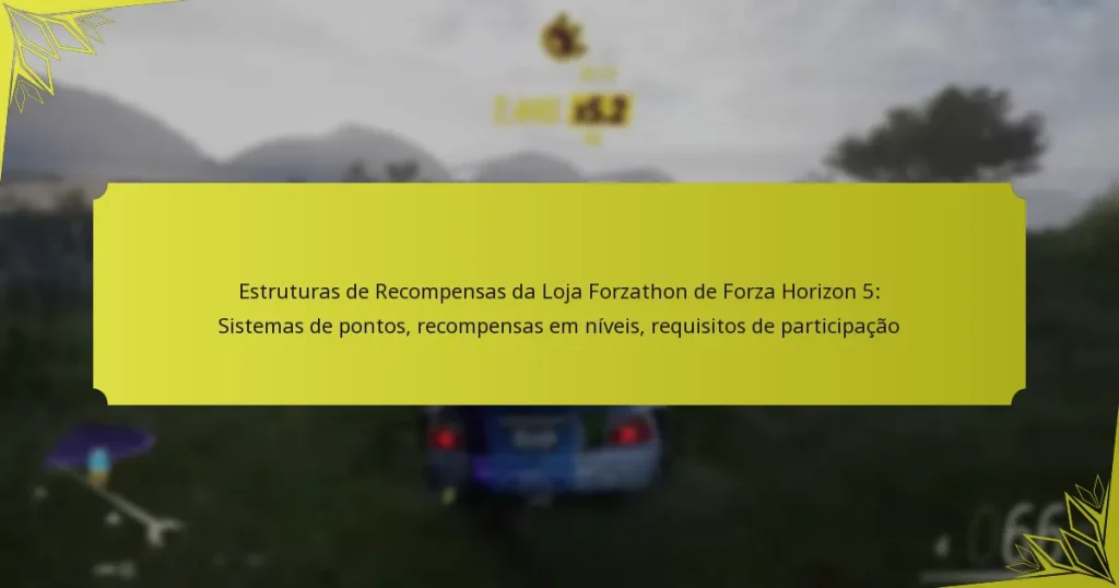Estruturas de Recompensas da Loja Forzathon de Forza Horizon 5: Sistemas de pontos, recompensas em níveis, requisitos de participação