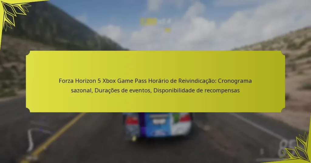 Forza Horizon 5 Xbox Game Pass Horário de Reivindicação: Cronograma sazonal, Durações de eventos, Disponibilidade de recompensas