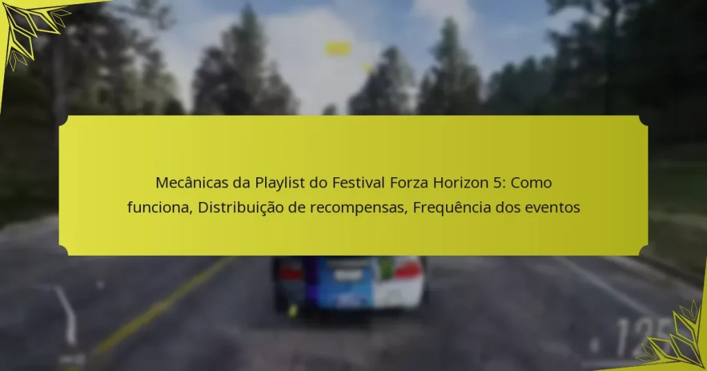 Mecânicas da Playlist do Festival Forza Horizon 5: Como funciona, Distribuição de recompensas, Frequência dos eventos